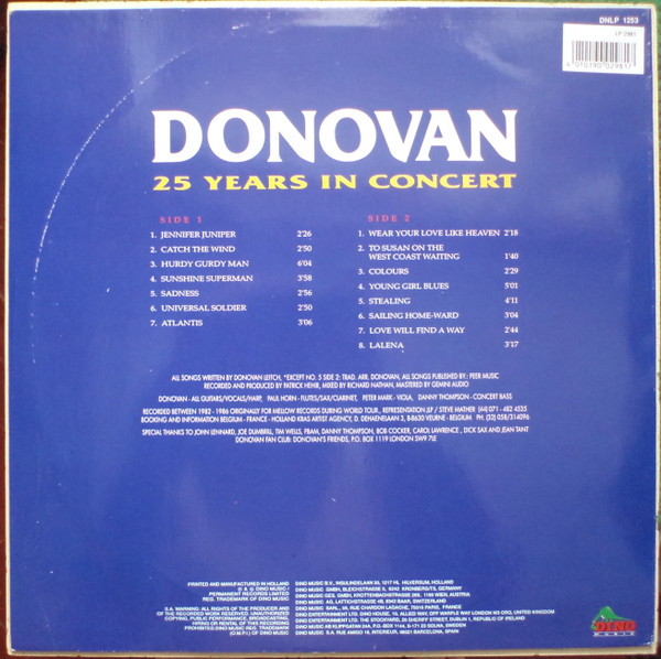 Donovan - 25 Years In Concert (LP, Album)