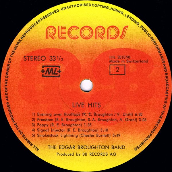The Edgar Broughton Band - Live Hits Harder! (LP, Album)