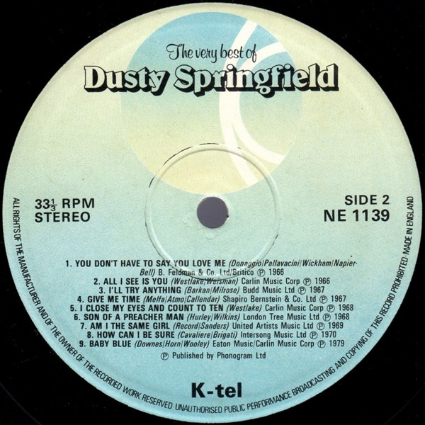 Dusty Springfield - The Very Best Of Dusty Springfield (LP, Comp)