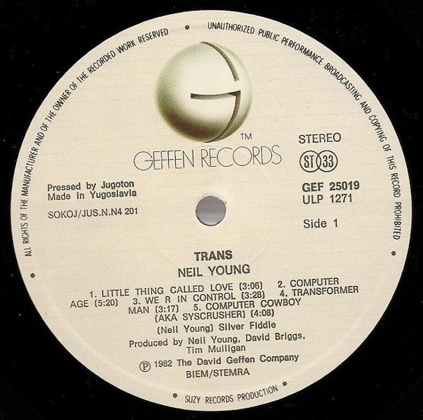 Neil Young - Trans (LP, Album)