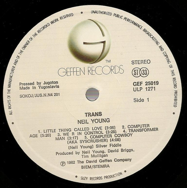 Neil Young - Trans (LP, Album)