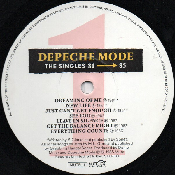 Depeche Mode - The Singles 81 â†’ 85 (LP, Comp, Gat)