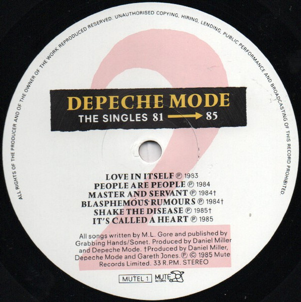 Depeche Mode - The Singles 81 â†’ 85 (LP, Comp, Gat)