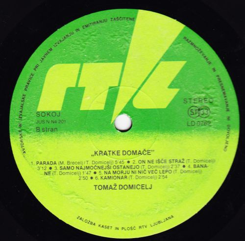 Tomaž Domicelj - Kratke Domače (LP, Album)