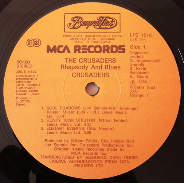 The Crusaders - Rhapsody And Blues (LP, Album, Gat)