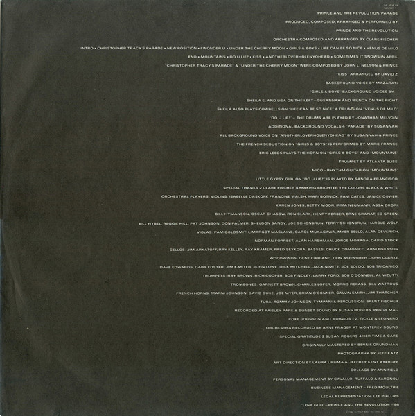 Prince And The Revolution - Parade (LP, Album)