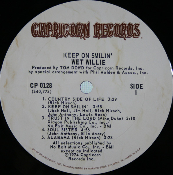 Wet Willie - Keep On Smilin' (LP, Album, Ter)