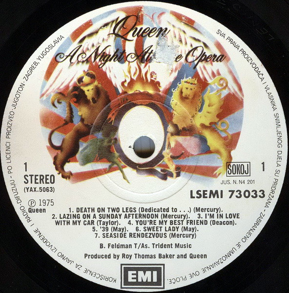 Queen - A Night At The Opera (LP, Album, Gat)