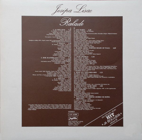 Josipa Lisac - Balade (LP, Comp)