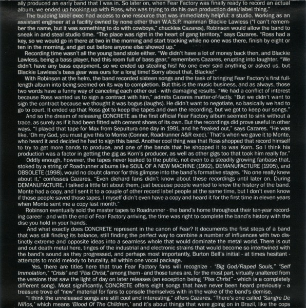 Fear Factory - Concrete (CD, Album)
