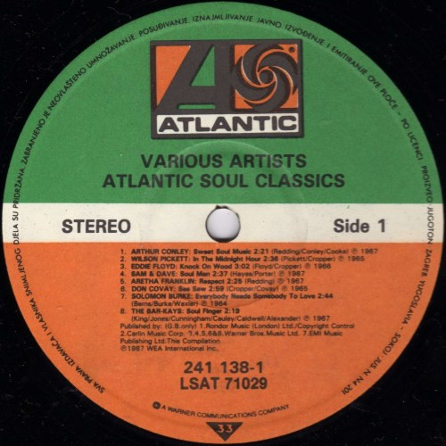 Various Artists* - Atlantic Soul Classics (LP, Comp)