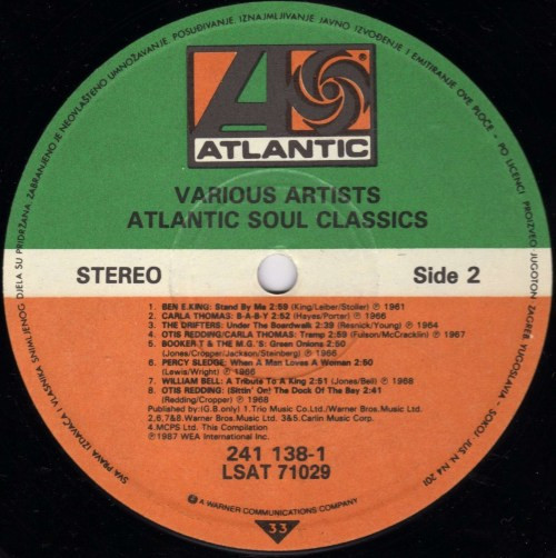 Various Artists* - Atlantic Soul Classics (LP, Comp)