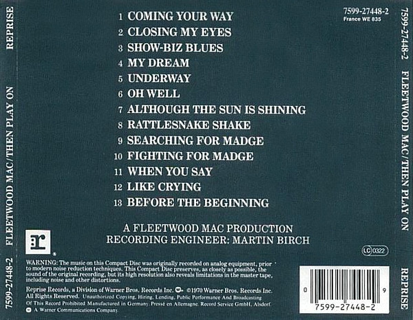 Fleetwood Mac - Then Play On (CD, Album, RE)