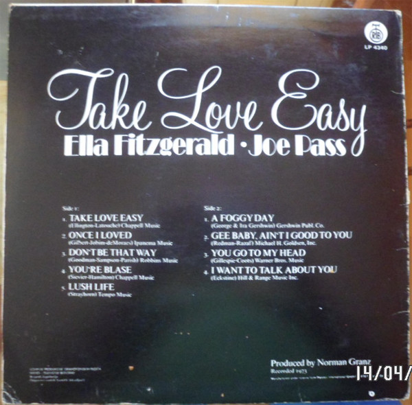 Ella Fitzgerald - Joe Pass - Take Love Easy (LP, Album)