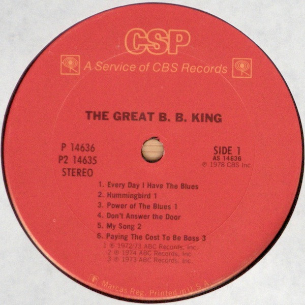 B.B. King - The Great B. B. King (2xLP, Comp, Pit)