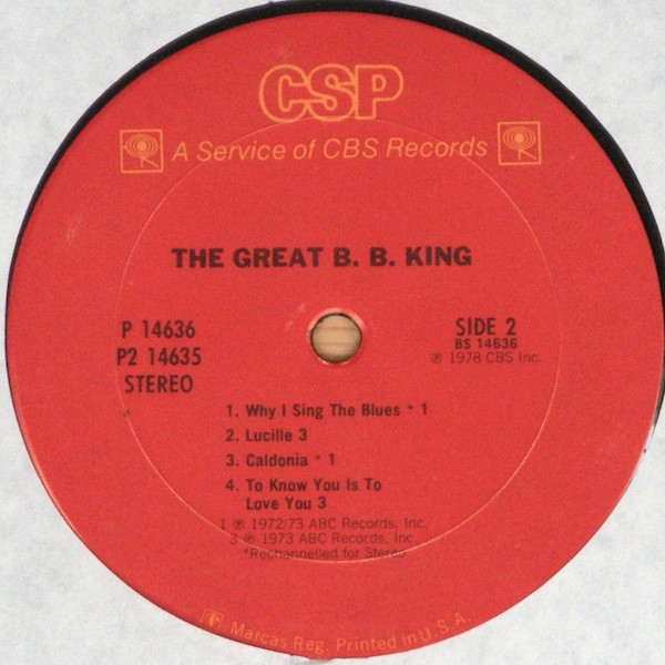 B.B. King - The Great B. B. King (2xLP, Comp, Pit)