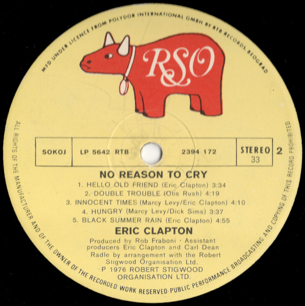 Eric Clapton - No Reason To Cry (LP, Album)