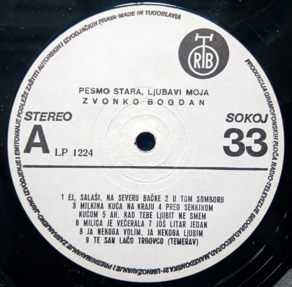 Zvonko Bogdan - Pesmo Stara, Ljubavi Moja (LP, Album, RE, RP, 2X )