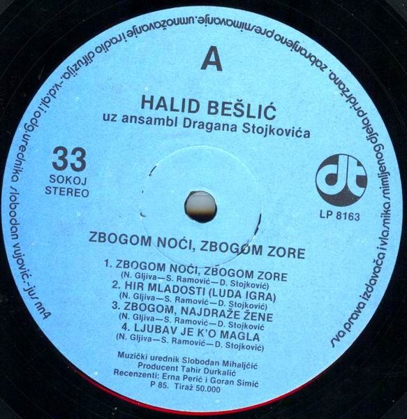 Halid Bešlić - Zbogom Noći, Zbogom Zore (LP, Album)