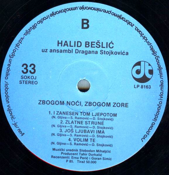 Halid Bešlić - Zbogom Noći, Zbogom Zore (LP, Album)