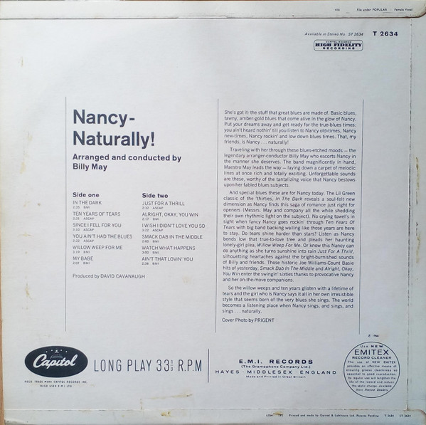 Nancy Wilson - Nancy - Naturally (LP, Album, Mono)