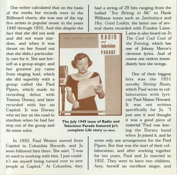 Jo Stafford - The Columbia Hits Collection (CD, Comp)