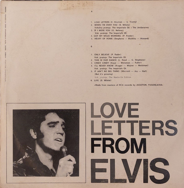 Elvis* - Love Letters From Elvis (LP, Album, RP)