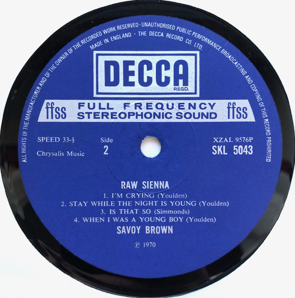 Savoy Brown - Raw Sienna (LP, Album)