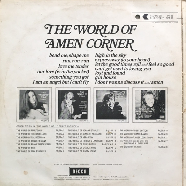 Amen Corner - The World Of Amen Corner (LP, Comp)