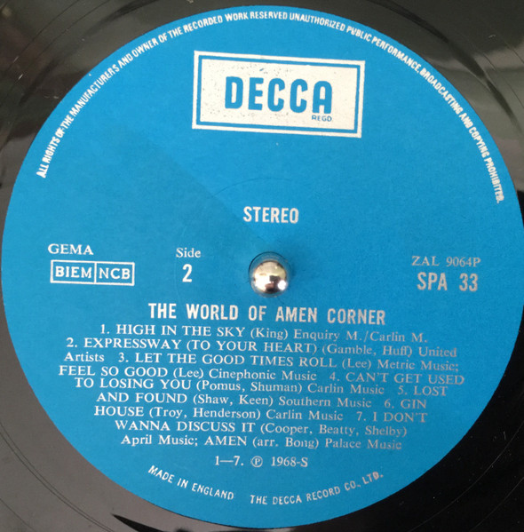 Amen Corner - The World Of Amen Corner (LP, Comp)