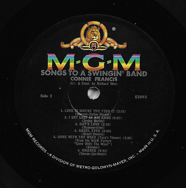 Connie Francis - Songs To A Swinging Band (LP, Album, Mono)