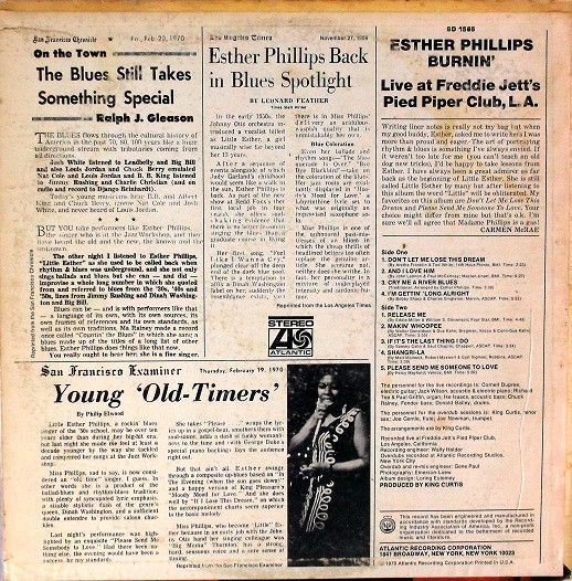 Esther Phillips - Burnin' (Live At Freddie Jett's Pied Piper, L.A.) (LP, Album, Phi)