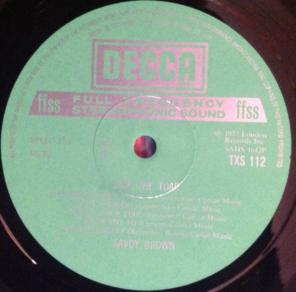 Savoy Brown - Jack The Toad (LP, Album, Gre)