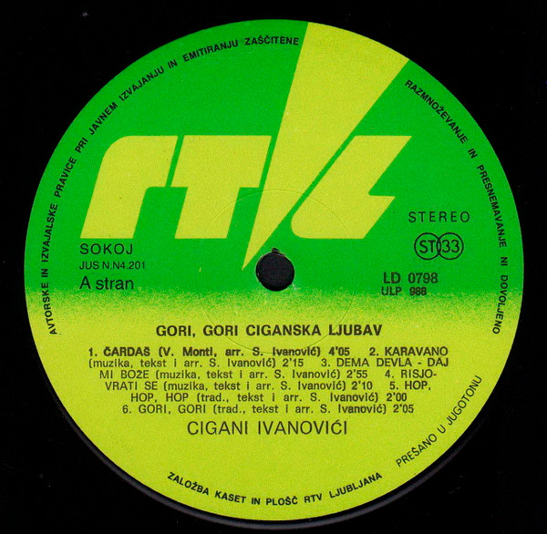 Cigani IvanoviÄ‡i* - Gori, Gori Ciganska Ljubav (LP, Album)