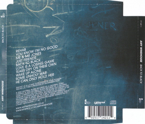 Amy Winehouse - Back To Black (CD, Album, Sup)