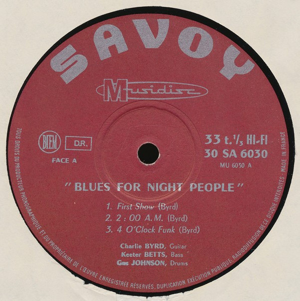 Charlie Byrd - Blues For Night People (LP, Album, RE)