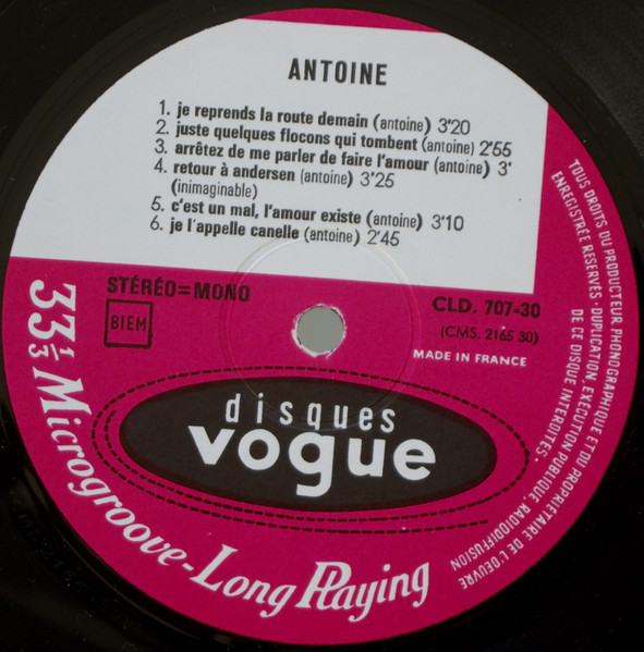 Antoine (2) - Je Reprends La Route Demain (LP, Album)
