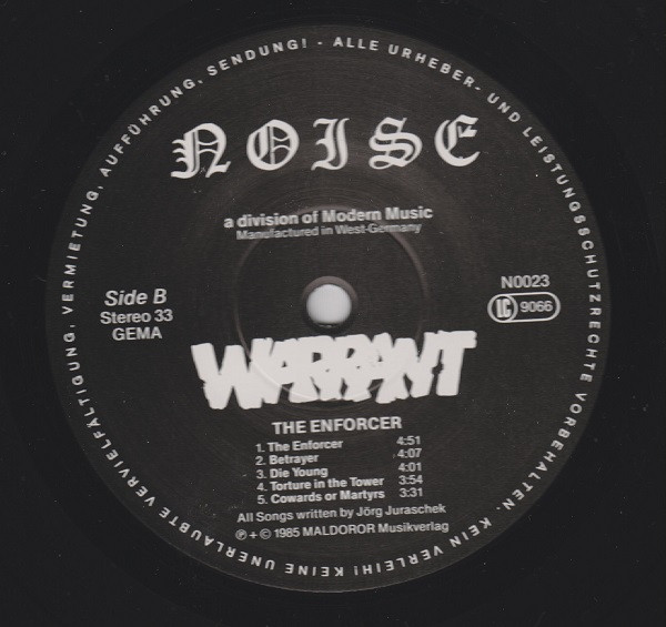 Warrant (3) - The Enforcer (LP, Album)