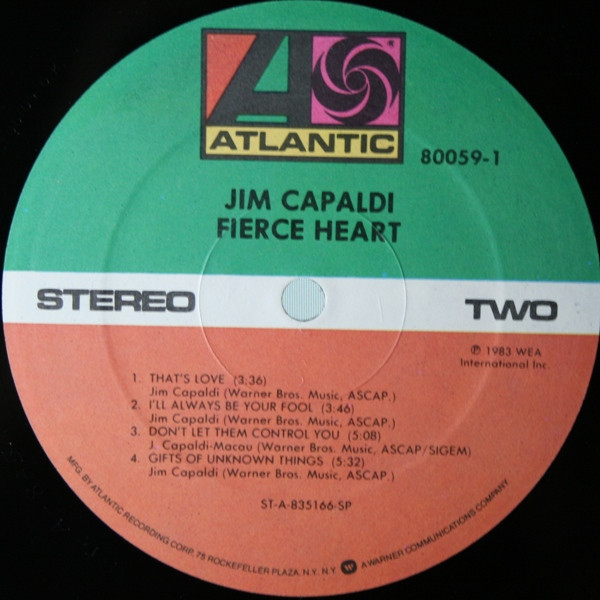 Jim Capaldi - Fierce Heart (LP, Album, Spe)