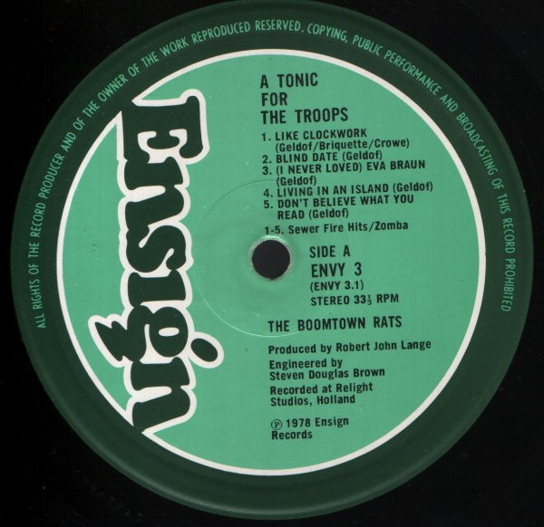 The Boomtown Rats - A Tonic For The Troops (LP, Album, Gre)