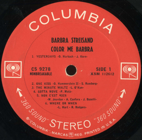 Barbra Streisand - Color Me Barbra (LP, Album)