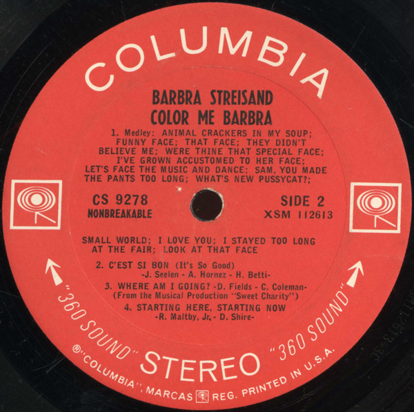 Barbra Streisand - Color Me Barbra (LP, Album)