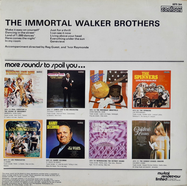 The Walker Brothers - The Immortal Walker Brothers (LP, Comp, RE)