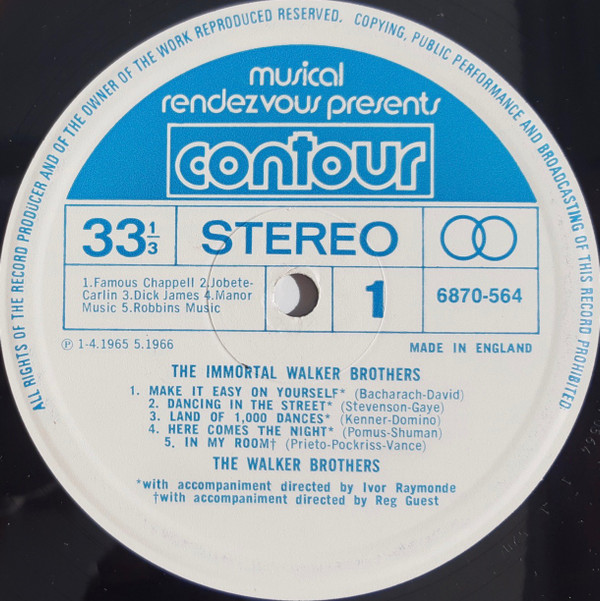 The Walker Brothers - The Immortal Walker Brothers (LP, Comp, RE)