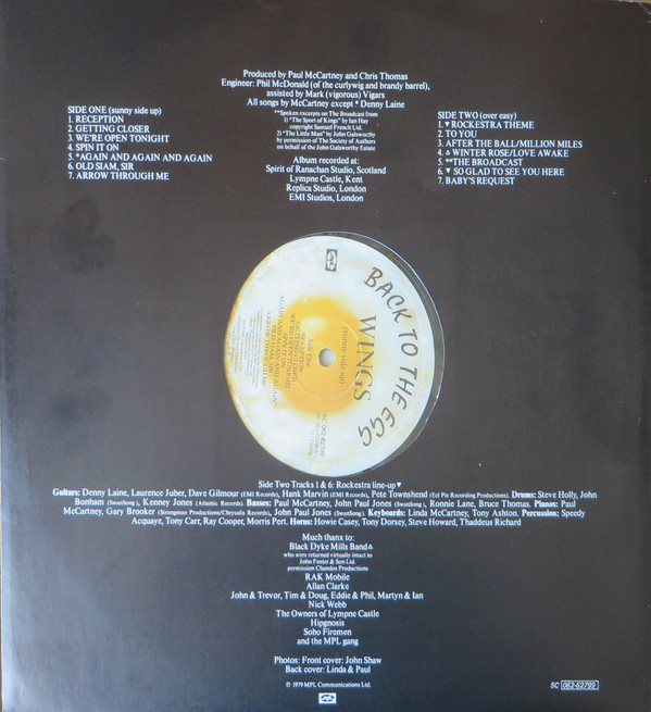 Wings (2) - Back To The Egg (LP, Album)
