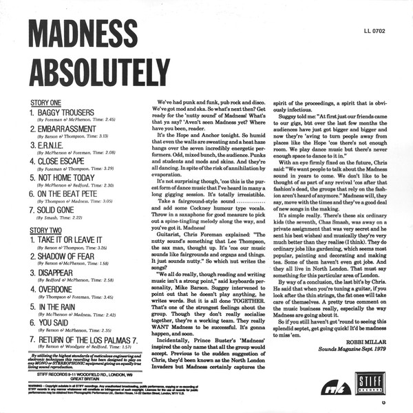 Madness - Absolutely (LP, Album)