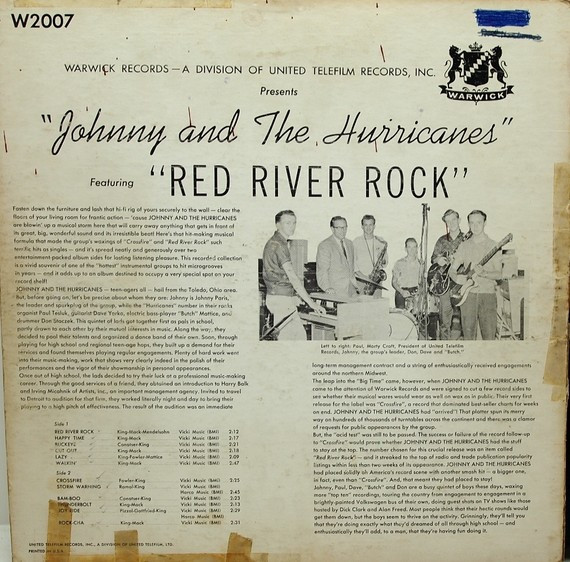 Johnny And The Hurricanes - Johnny And The Hurricanes Featuring Red River Rock (LP, Album, Mono)