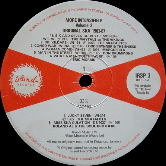 Various - More Intensified! Original Ska 1963-67 Vol. 2 (LP, Comp, Mono)
