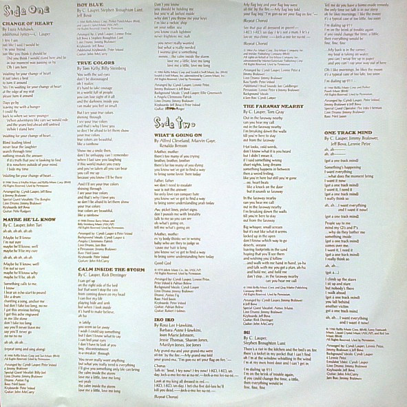 Cyndi Lauper - True Colors (LP, Album)