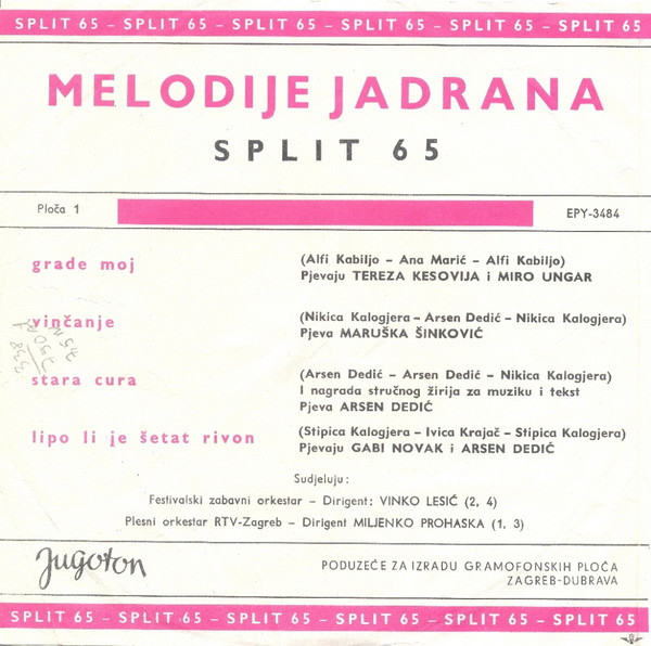 Various - Melodije Jadrana - Split 65 - Ploča: 1  (7
